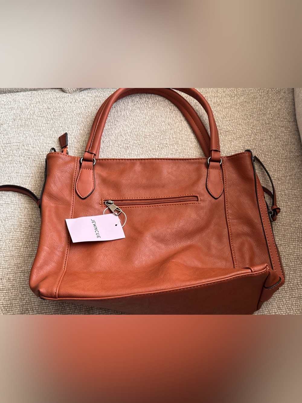 Rust Leather Tote Bag